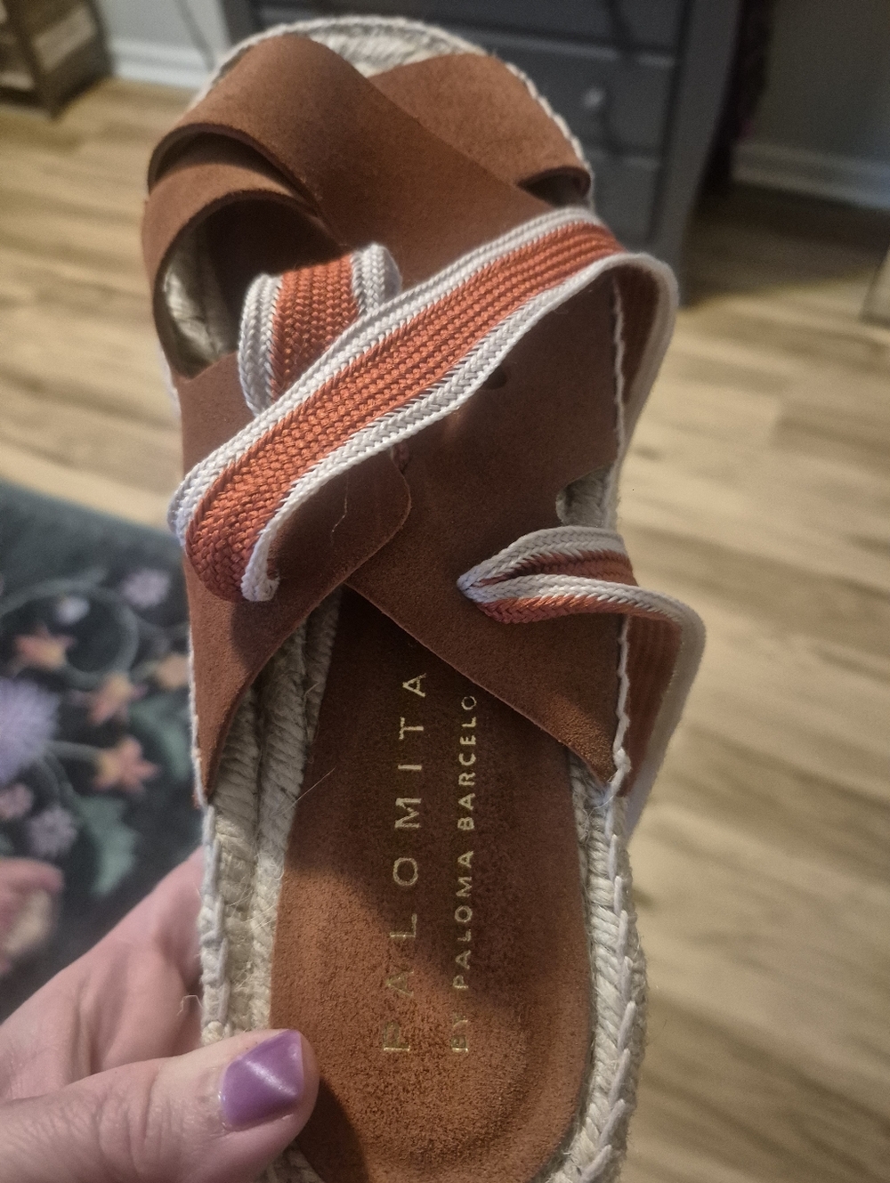 Palomita's Espadrille Ankle-Tie Sandals in Rust Red Size 10 New - Picture 10 of 11
